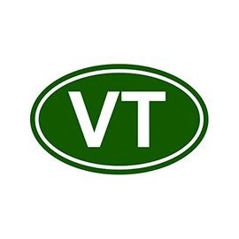 fagraphix Green Oval VT Vermont Sticker Decal Self Adhesive Vermont Oval vt Euro Oval 4.00" Wide
