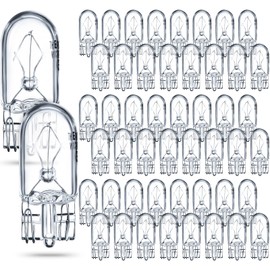 Honoson 1/4 Wedge Base 12V 5W Bulb Clear Krypton Light Bulb for Landscape, RV and Cabinet Lighting (50 Pieces)