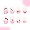 24PCS Short Press on Nails Oval Fake Nails with Glitter