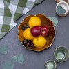 Leaf Bowl for Serving Fruits, Appetizers - Black & Gold