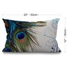 BGBDEIA Peacock Decorative Linen Cushion Covers 30 x 50 cm