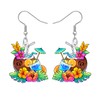 BONSNY Hawaii Tropical Beach Earrings Summer Luau Party with Crab