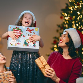 Slime Advent Calendar 2024 for Girls Boys, Fluffy Slime Children's Christmas Calendar, Christmas Surprises Gift with Different Textures Slime Kit Toy from 4 5 6 7 Years Girls