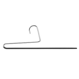 Mawa by Reston Lloyd Reverse Hook Trouser Series Non-Slip Space-Saving Clothes Hanger with Single Rod for Pants, Style KH/35U, 1-Each, Black