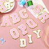 PATIKIL Iron on Letter Patches, Chenille Glitters Letter Patch with