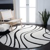 SAFAVIEH Florida Shag Collection 4' Round Ivory / Black SG471