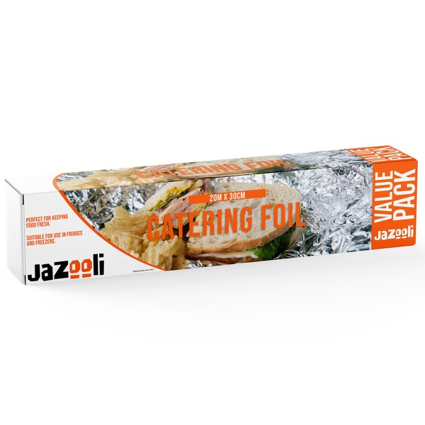 Jazooli Aluminium Kitchen Foil Roll | 20M Heavy Duty Catering