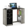 Furinno Jaya Modern Computer Study Desk, Small, French Oak Grey/Black