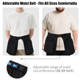 WILDOMS Dog Training Vest with Clicker and Whistle, Pet Handler Waist Treat Pouch for Men and Women, Walking, Hiking, Travel, Dog Training Essentials, Hand Free Waist Belt Clip - Black