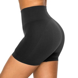 ALWAYS Pantalones cortos de yoga para mujer, de 8 pulgadas, suaves, elásticos, suaves, suaves, para correr, voleibol, chico, Smt10 / Black, S