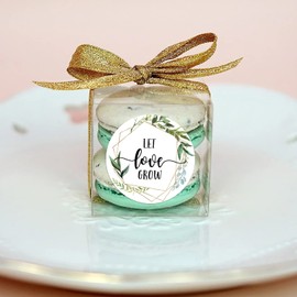 Let Love Grow Favor Stickers - 2 Inch Greenery Wedding Favor Stickers for Succulents, Wedding Favors, Bridal Shower Favor Tags, Baby Shower Party, Pack of 50