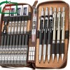 Nicpro 30PCS Art Mechanical Pencil Set in Leather Case, Metal