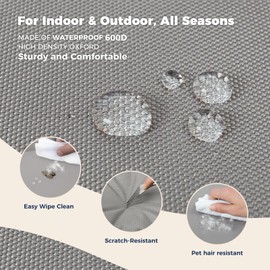 Miguel Outdoor Waterproof Cat Bed with Side, Oxford Durable Dog Bed for Small Dog Easy Clean, All Weather Rectangle Medium Pet Bed Bolster Tough Puppy Bed Scratch Resistant Removable Cover, 25 inches