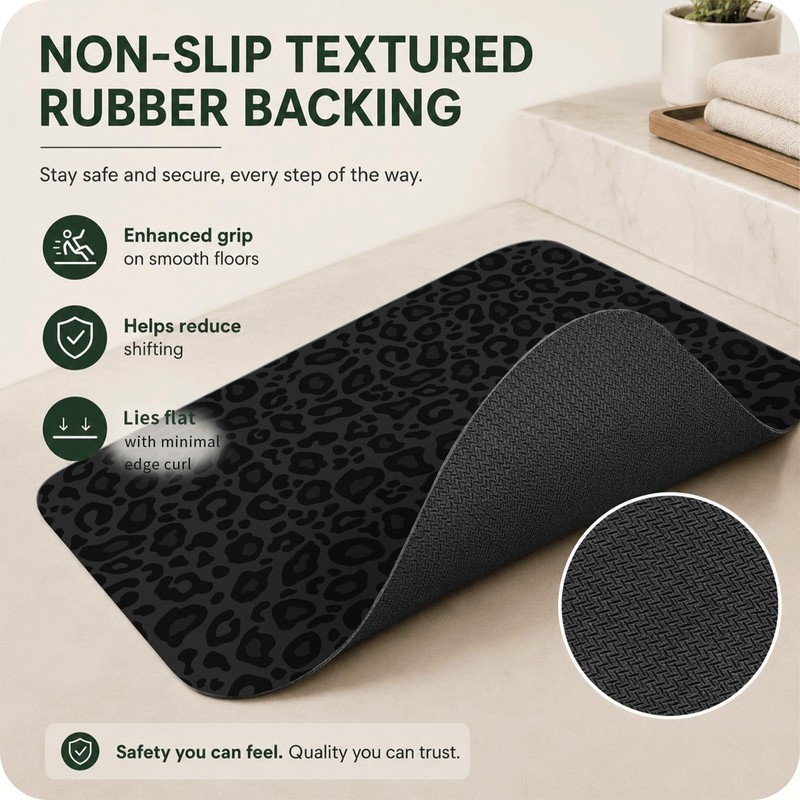 Natural Diatomaceous Earth Bath Mat, Ultra Thin Quick Dry Floor
