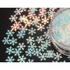 Nail Art Christmas Winter Snowflakes Glitter Sequin 8mm (21 Pearl Iridescent White/Blue/Pink)