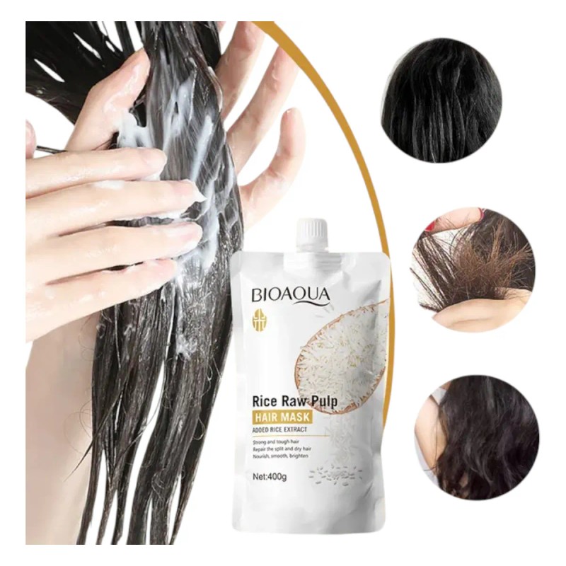 Mascarilla De Arroz Intensiva Cabello Dañado Elimina Frizz