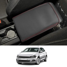 BIXUAN Polo6 2024 Compatible with VW Polo MK6 Seat Ibiza Arona 2018-2023 2024 Armrest Cover Centre Console Centre Armrest Cover Armrest Lid Interior Accessories Protection Leather Cushion, black