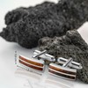 Mens 925 Silver Amber Cufflinks In Gift Box, amber
