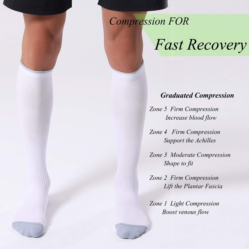 FITRELL 3 Pairs Compression Socks for Women and Men 20-30mmHg-