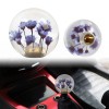 Unbranded Universal Round Ball Crystal Real Purple Flower Manual Gear