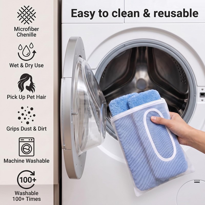 Awubsd 8 Reusable Microfibre Microfiber Floor Speed Mop Refill Wipes