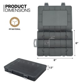 MoNiBloom 18-Grid Small Tackle Boxes Organizer with Removable Dividers Adjustable Compartment Plastic Storage Box Waterproof Container Case for Fishing Tackles, Art Crafts, Beads, Jewelry (4-Pack)