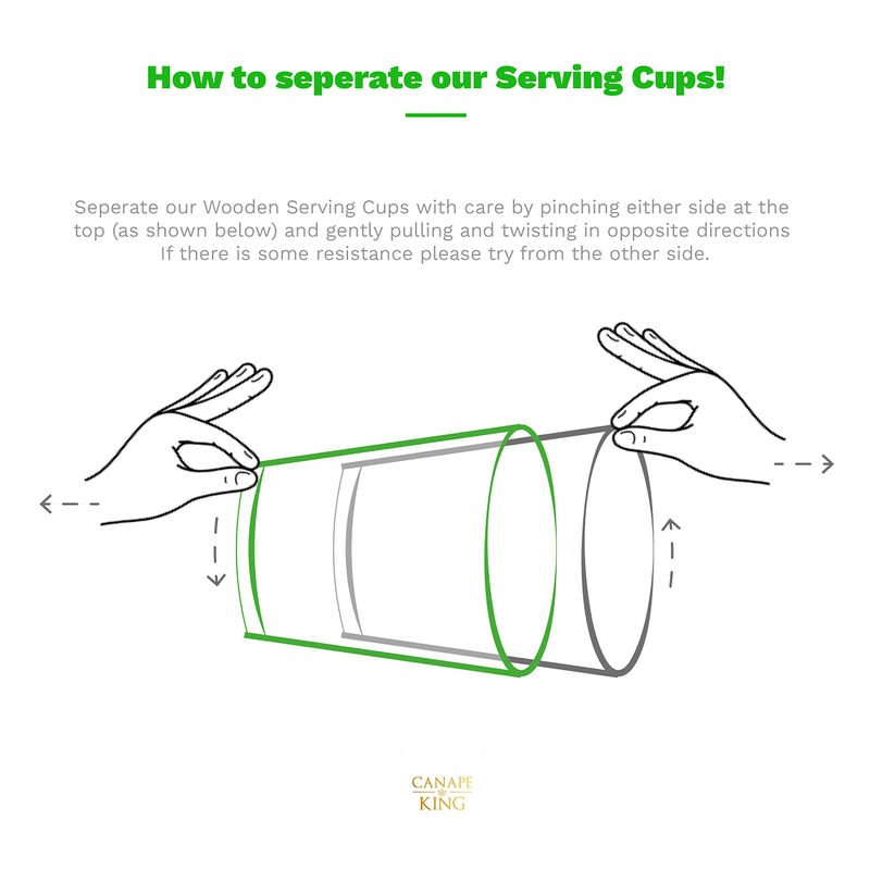 Canape King Pinewood Disposable Cups - Biodegradable Natural Wooden Desert