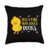 Just A Girl Who Loves Ducks Throw Pillow