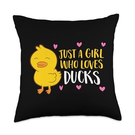 Just A Girl Who Loves Ducks Throw Pillow