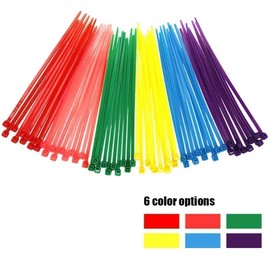 480pcs Small Colored Zip Ties 4 Inch -Assorted Colorful Plastic Ties, Multi-Color Zip Wire Tie for Deco Mesh Wreath Supplies，Chicken Legs Bands(6 Colors-Yellow, Blue, Red, Green, Pink, Purple)