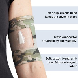 Care+Wear - PICC Line Cover (Large, Camo) - Secure Slip-Resistant Design - Anti-Odor Hypoallergenic Material - Easy Monitoring Window - Machine Washable Durability