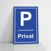 Privatparkplatz Sign, 20 x 30 cm, 3 mm Thick Hard