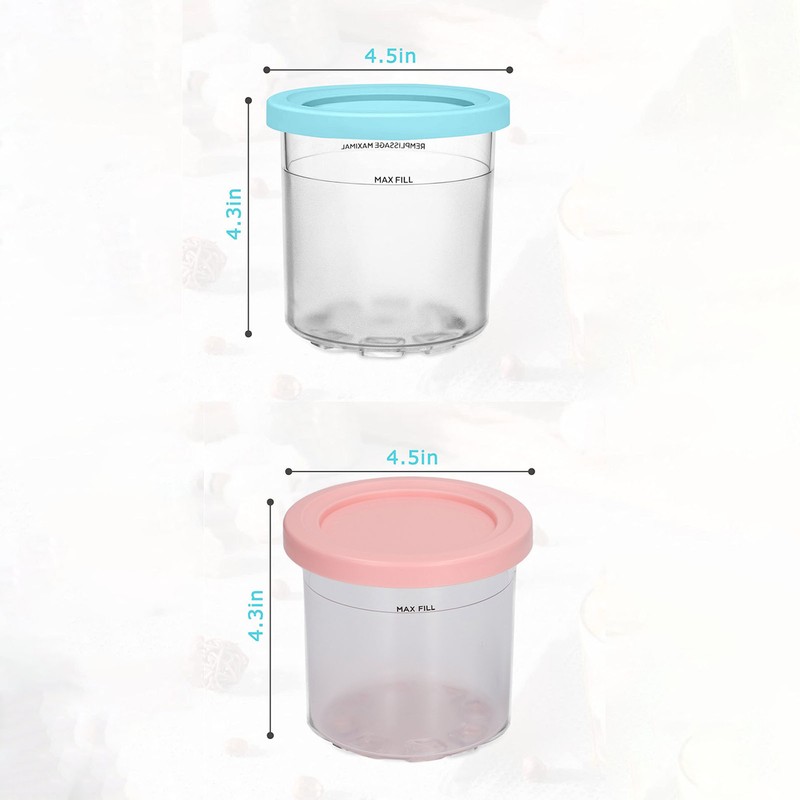 Ice Cream Pints Transparent Reusable Pints Homemade Ice Cream Container