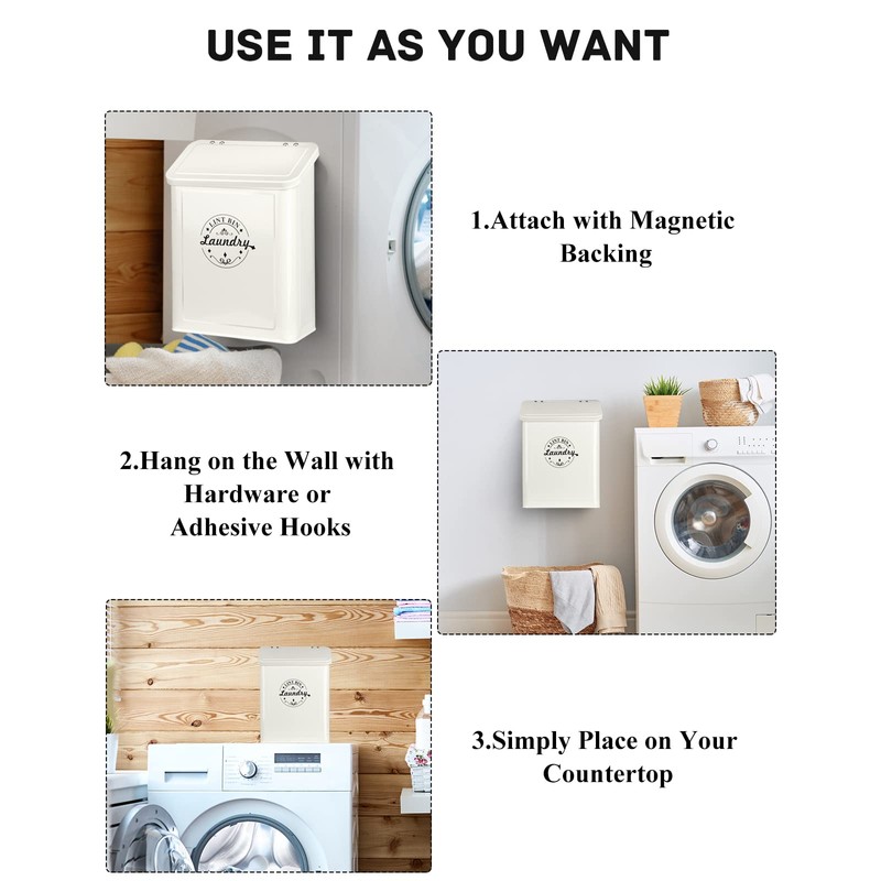 SACREDAY SACREDAY Magnetic Lint Bin for Laundry Room Organization and