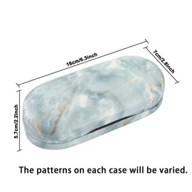 Muf 2 in 1 Contact Lens Case and Glasses Case,Double Sided Dual Use Design,Leak Proof & Portable,Tweezer and Contact Lens Solution Bottle Included for Travel Kit(Green Grey Marble)