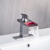 AVSIILE LED Bathroom Sink Faucet, Brushed Nickel Waterfall Single Hole