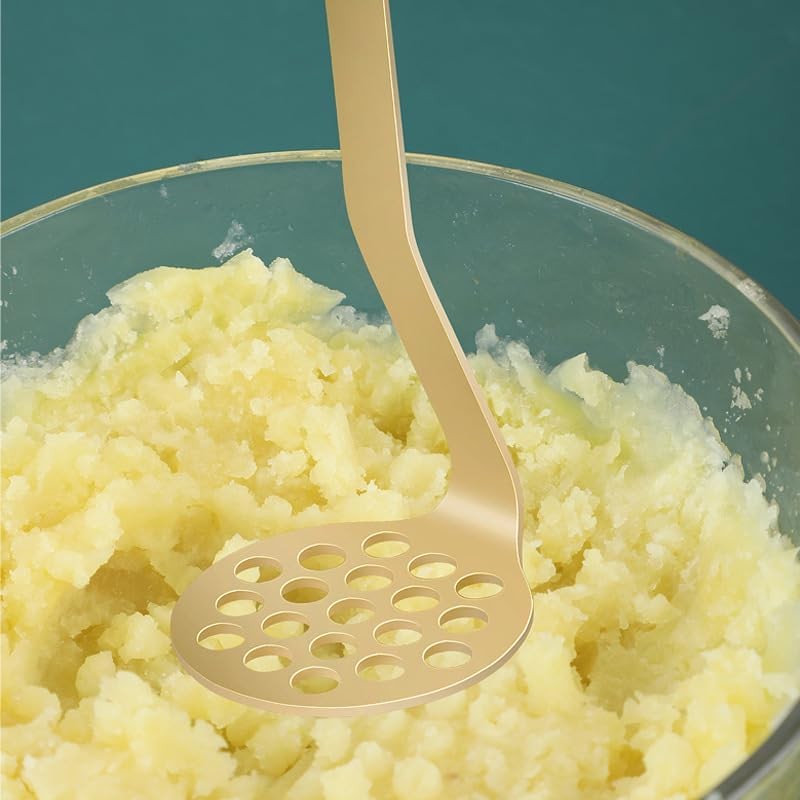 Mini Potato Mashers,Gold Color Mini Avocado Masher with Non Slip