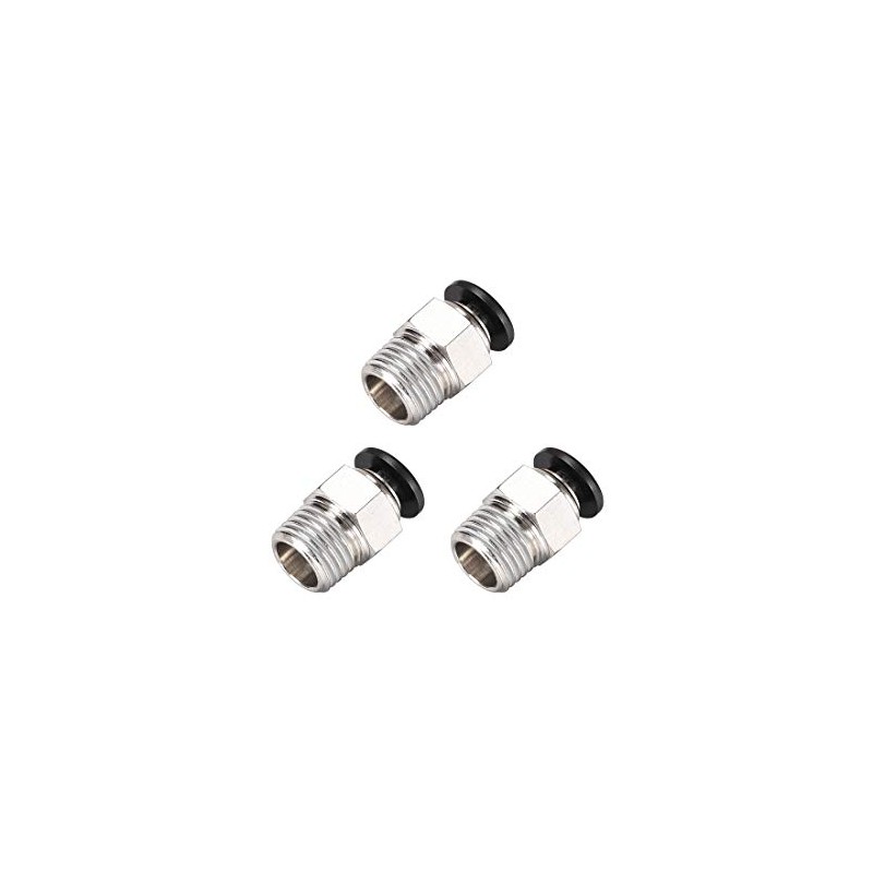 sourcing map Straight Pneumatic Push to Quick Connect Fittings 1/4NPT