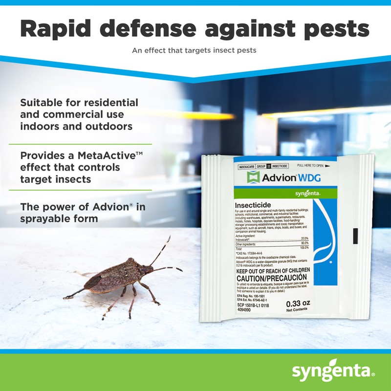 Advion WDG Insecticide, Effective Sprayable Insecticide, Formulated with 20.0% Indoxacarb,