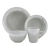 KASABLANCA Vajilla De Ceramica Blanco 16 Pzs Moderna 4 Personas