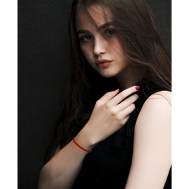 QianSiLi Tibetan bracelet, red, handmade Tibetan luck bracelet, ladies, men, adjustable wishing bracelet, Buddhist bracelet, suitable for men, women, families, couples, etc., rope