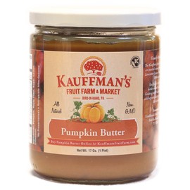 Kauffman Orchards Pumpkin Butter Spread, With Sugar and Spice, Made in Lancaster County Pennsylvania, 17 Oz. Jar (Pack of 2 Jars)