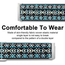 Blueshaweu Compatible for RUIMEN Smart Watches Bands, 22mm Stretch Elastics Nylon Adjustable Replacement Strap Accessories for Men & Women Compatible for RUIMEN D1 / H1 Smart Watches (Blue Sky)