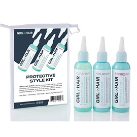GIRL+HAIR Ultimate Travel Hair Care Set, Encourage Hair Growth + Scalp Care with Trial Sizes of Nourish - Cleanse - Refresh, 3.4 Fl Oz./100ml Each…