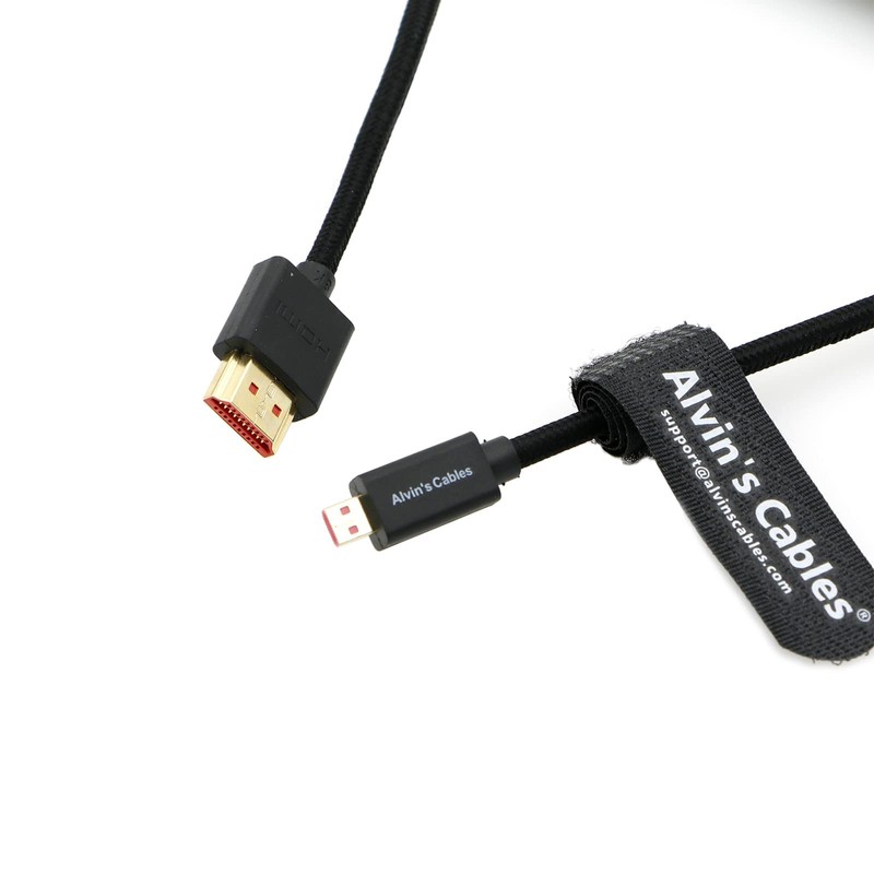 Alvin's Cables 8K 2.1 Micro HDMI to HDMI Braided Coiled