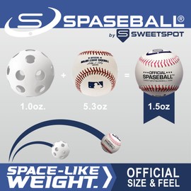 SweetSpot Plastic Baseball Spaseball 2pk | Set of 2 Backyard Plastic Baseballs for Youth, Kids, Teens, and Adults