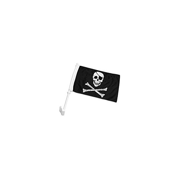 AES Double-Sided Pirate Car Flag