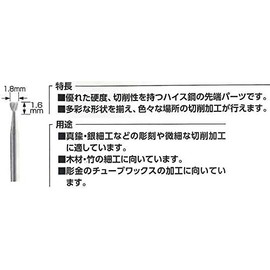 Yanase Precision High Bit Reverse Tapered Type 0.09 inch (2.34 mm) Shaft S2-200 Main Unit: Depth 0.1 inches (0.3 cm), Main Unit: Height 1.8 inches (4.5 cm), Main Unit: Width 0.08 inches (0.2 cm)