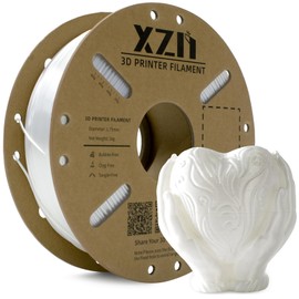 XZN Silk PLA Filament 1.75mm, Metal-Like Shiny Silk White 3D Printer Filament, 1kg Spool (2.2lbs), Dimensional Accuracy +/- 0.03 mm, Vacuum Packaging