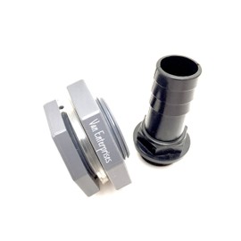 Van Enterprises 1" Bulkhead Fitting Adapter with Straight Hose Barb Connector Kit (1" NPT x 1" Barb) for Rain Barrels, Aquariums, Marine Thru Hull, Water Tanks, Ponds